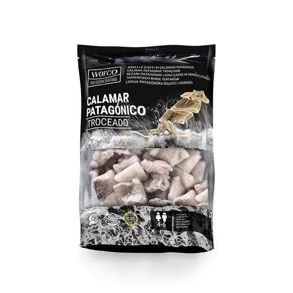 Calamar Patagónico Troceado con piel 400g