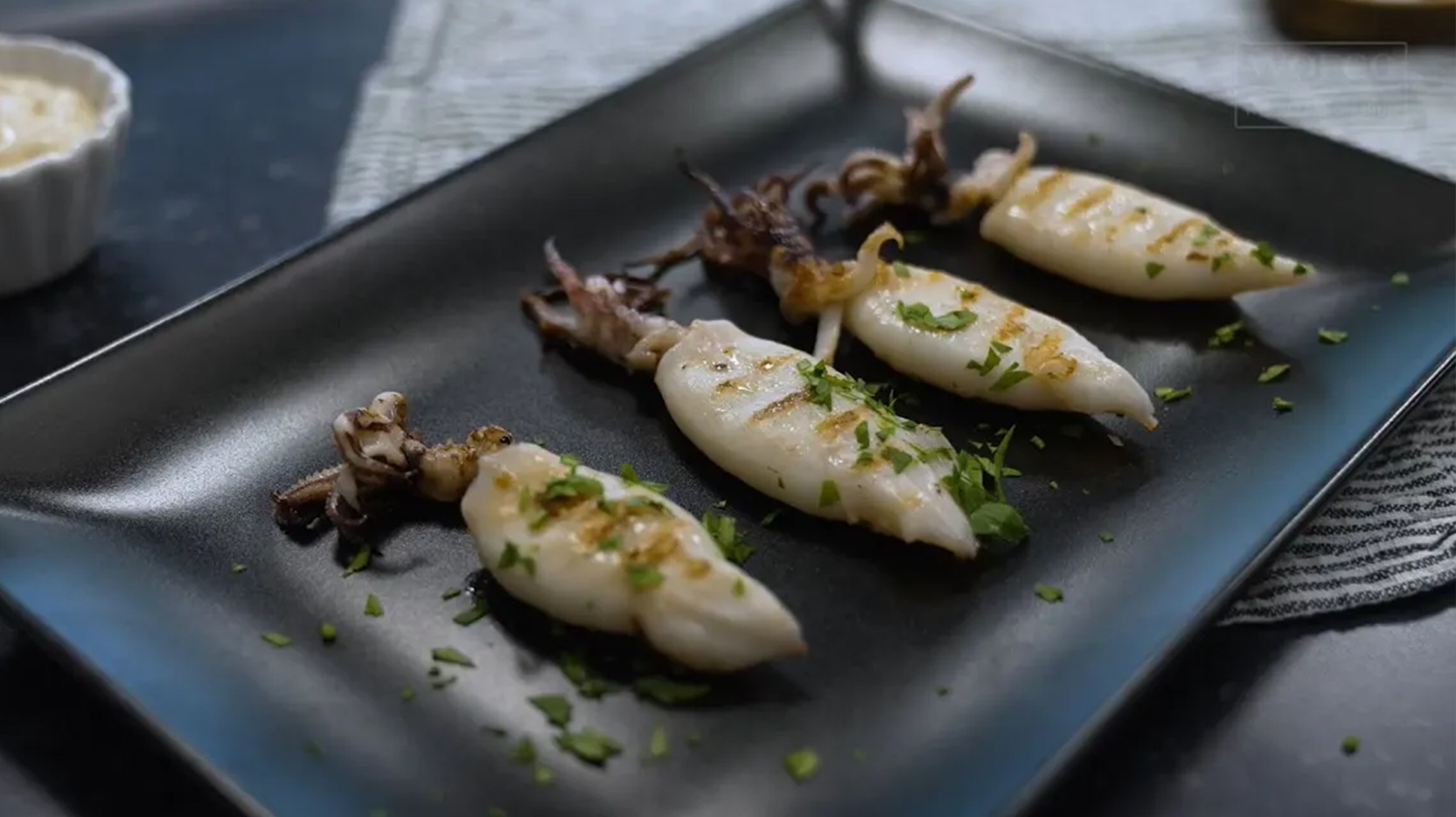 Grilled Patagonian Squid with aioli sauce