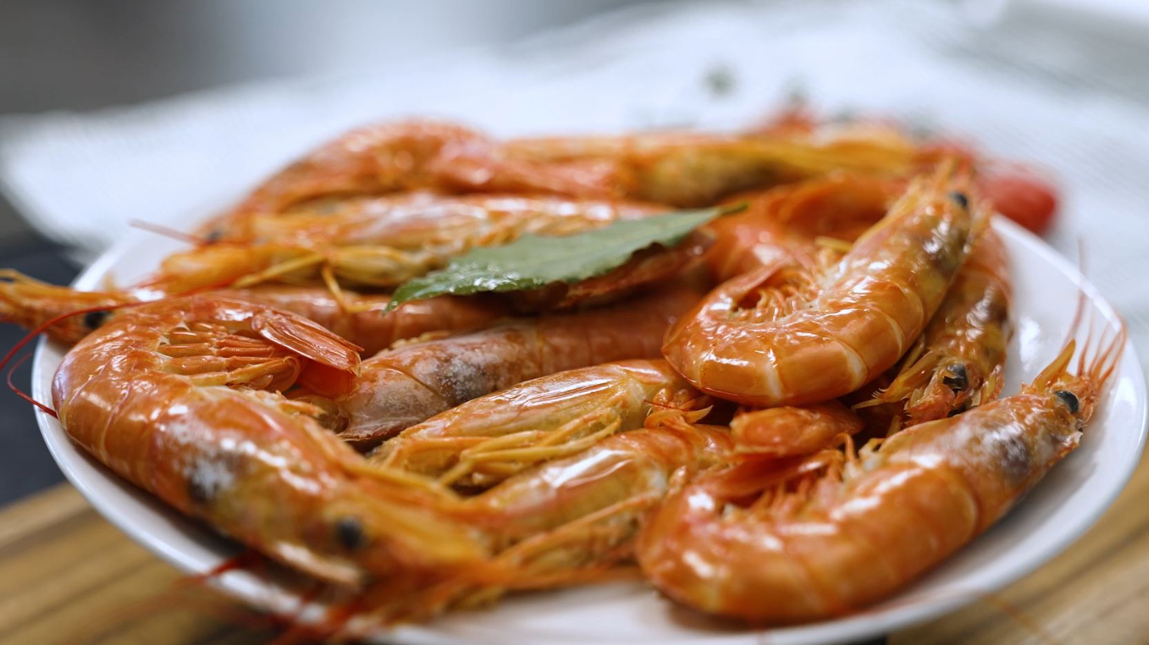 Cooked Argentinian Red Shrimp With Pink Sauce